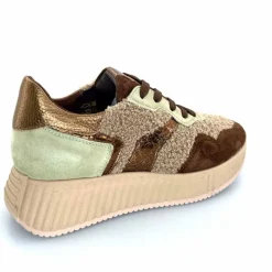 Sport Chic|Baskets<Softwaves Baskets à Plateforme 8.95.05/002 Daim Vert Marron