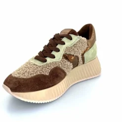 Sport Chic|Baskets<Softwaves Baskets à Plateforme 8.95.05/002 Daim Vert Marron