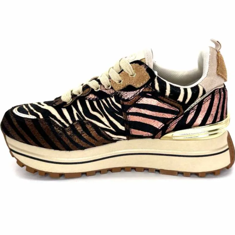 Sport Chic|Animalier<Liu.Jo Baskets à Plateformes Bf4001 Zèbre Rose Marron MarronRose