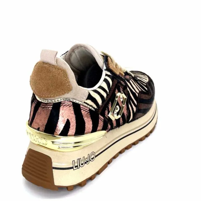 Sport Chic|Animalier<Liu.Jo Baskets à Plateformes Bf4001 Zèbre Rose Marron MarronRose