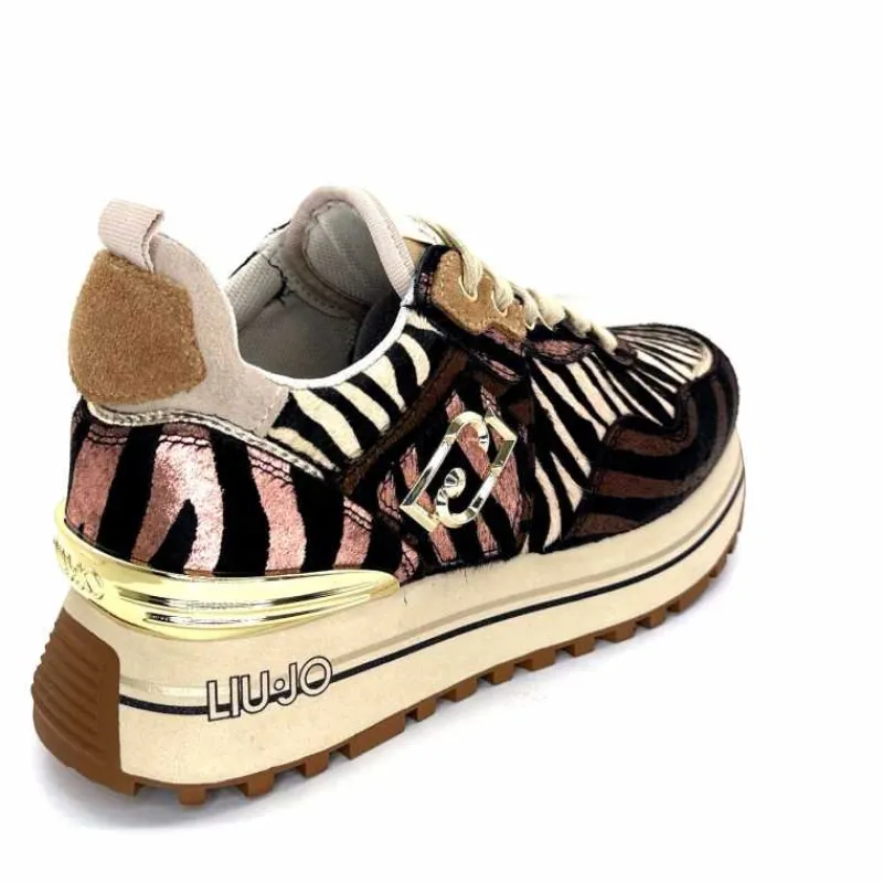 Sport Chic|Animalier<Liu.Jo Baskets à Plateformes Bf4001 Zèbre Rose Marron MarronRose