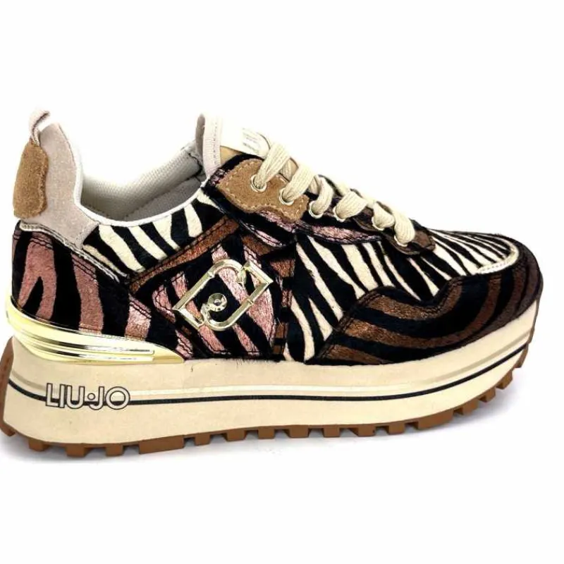 Sport Chic|Animalier<Liu.Jo Baskets à Plateformes Bf4001 Zèbre Rose Marron MarronRose