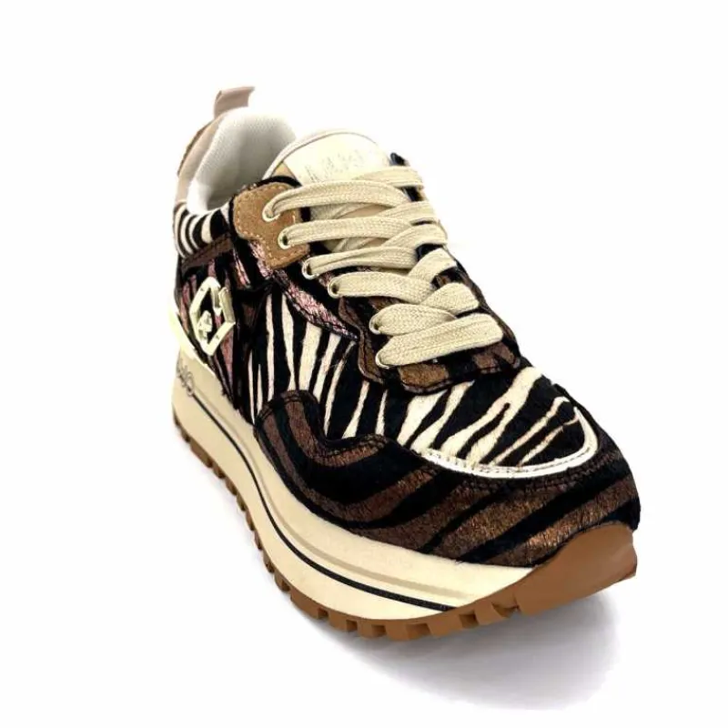 Sport Chic|Animalier<Liu.Jo Baskets à Plateformes Bf4001 Zèbre Rose Marron MarronRose