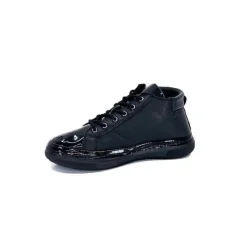 Décontracté|Baskets<Ivoire0401a Baskets Avec Fermeture Éclair Ivoire 500-358 Cuir &amp; Vernis Noir