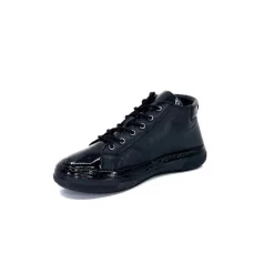 Décontracté|Baskets<Ivoire0401a Baskets Avec Fermeture Éclair Ivoire 500-358 Cuir &amp; Vernis Noir