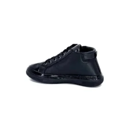 Décontracté|Baskets<Ivoire0401a Baskets Avec Fermeture Éclair Ivoire 500-358 Cuir &amp; Vernis Noir