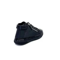 Décontracté|Baskets<Ivoire0401a Baskets Avec Fermeture Éclair Ivoire 500-358 Cuir &amp; Vernis Noir