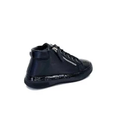 Décontracté|Baskets<Ivoire0401a Baskets Avec Fermeture Éclair Ivoire 500-358 Cuir &amp; Vernis Noir