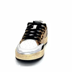 Teenager|Sport Chic<Crime London Baskets 21201 Cuir Blanc Argent Or Léo Orange Multicolore