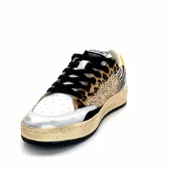 Teenager|Sport Chic<Crime London Baskets 21201 Cuir Blanc Argent Or Léo Orange Multicolore