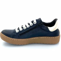 Basic|Baskets<Chacal Baskets Fermeture Eclair 6950 Cuir Doré Bleu
