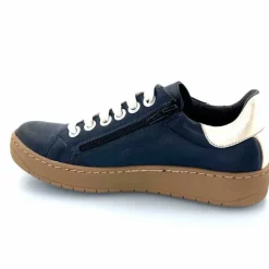 Basic|Baskets<Chacal Baskets Fermeture Eclair 6950 Cuir Doré Bleu