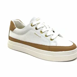 Teenager|Décontracté<Gant Baskets Avona Sneaker Textile Off White Cuir Marron Blanc