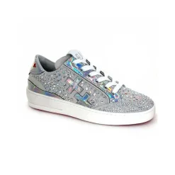 Sport Chic|Fantaisie<GioPiu Baskets Vitto Daim Gris Strass Multicolore GrisClair