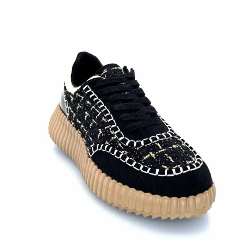 Fantaisie|Baskets<Ivoire0317a Baskets Ivoire 2200586 2200 Textile Noir