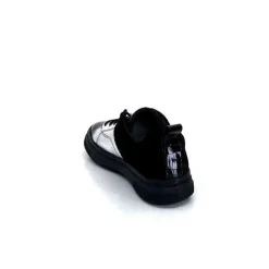 Décontracté|Baskets<Ivoire0401a Baskets Ivoire 500-353 Cuir &amp; Argenté Noir