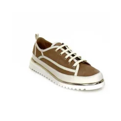 Féminin|Décontracté<XSA Baskets Léger 9951 Cuir Daim Beige Marron