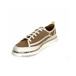 Féminin|Décontracté<XSA Baskets Léger 9951 Cuir Daim Beige Marron
