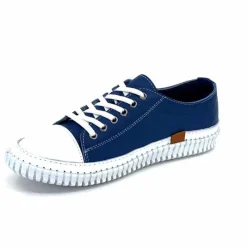 Décontracté|Basic<441-ivoire1 Baskets Légère Ivoire 032 11106 Cuir Bleu