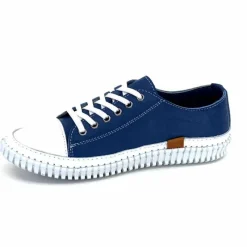 Décontracté|Basic<441-ivoire1 Baskets Légère Ivoire 032 11106 Cuir Bleu