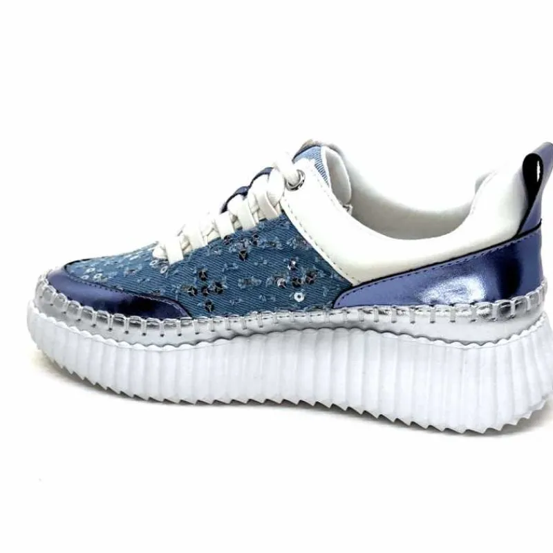 Décontracté|Baskets<Ivoire0317a Baskets Légère Ivoire 2300962 Textile Bleu