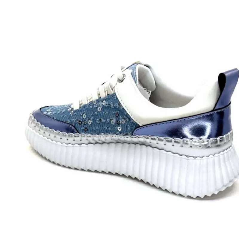 Décontracté|Baskets<Ivoire0317a Baskets Légère Ivoire 2300962 Textile Bleu