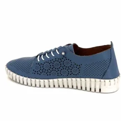 Vacances|Sport Chic<384-ivoire Baskets Légère Ivoire Hy2020 Cuir Bleu