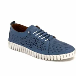 Vacances|Sport Chic<384-ivoire Baskets Légère Ivoire Hy2020 Cuir Bleu