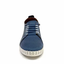 Vacances|Sport Chic<384-ivoire Baskets Légère Ivoire Hy2020 Cuir Bleu