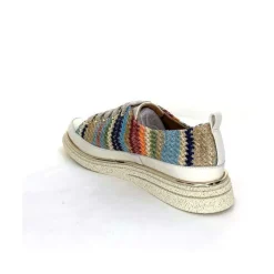 Sport Chic|Baskets<XSA Baskets Légère 8010 Cuir Beige Rafia Multicolore