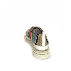 Sport Chic|Baskets<XSA Baskets Légère 8010 Cuir Beige Rafia Multicolore