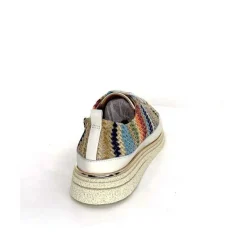 Sport Chic|Baskets<XSA Baskets Légère 8010 Cuir Beige Rafia Multicolore