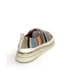 Sport Chic|Baskets<XSA Baskets Légère 8010 Cuir Beige Rafia Multicolore
