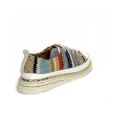 Sport Chic|Baskets<XSA Baskets Légère 8010 Cuir Beige Rafia Multicolore