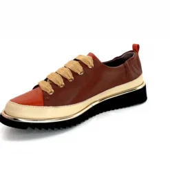 Sport Chic|Baskets<XSA Baskets Légère 8010 Poseidon Cuir Beige &amp; Rouille Marron