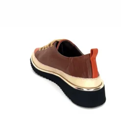 Sport Chic|Baskets<XSA Baskets Légère 8010 Poseidon Cuir Beige &amp; Rouille Marron