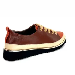 Sport Chic|Baskets<XSA Baskets Légère 8010 Poseidon Cuir Beige &amp; Rouille Marron