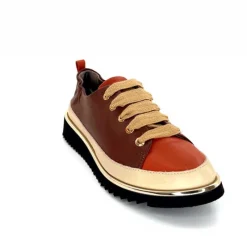 Sport Chic|Baskets<XSA Baskets Légère 8010 Poseidon Cuir Beige &amp; Rouille Marron