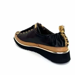 Sport Chic|Animalier<XSA Baskets Légère 8010 Poseidon Léo Cuir Marron &amp; Noir