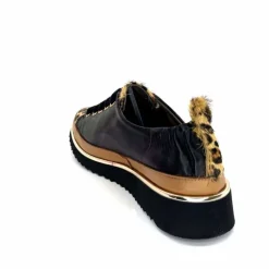 Sport Chic|Animalier<XSA Baskets Légère 8010 Poseidon Léo Cuir Marron &amp; Noir