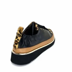 Sport Chic|Animalier<XSA Baskets Légère 8010 Poseidon Léo Cuir Marron &amp; Noir