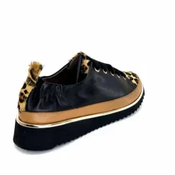 Sport Chic|Animalier<XSA Baskets Légère 8010 Poseidon Léo Cuir Marron &amp; Noir