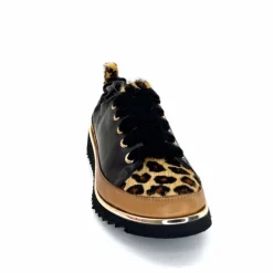 Sport Chic|Animalier<XSA Baskets Légère 8010 Poseidon Léo Cuir Marron &amp; Noir