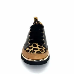Sport Chic|Animalier<XSA Baskets Légère 8010 Poseidon Léo Cuir Marron &amp; Noir
