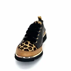 Sport Chic|Animalier<XSA Baskets Légère 8010 Poseidon Léo Cuir Marron &amp; Noir