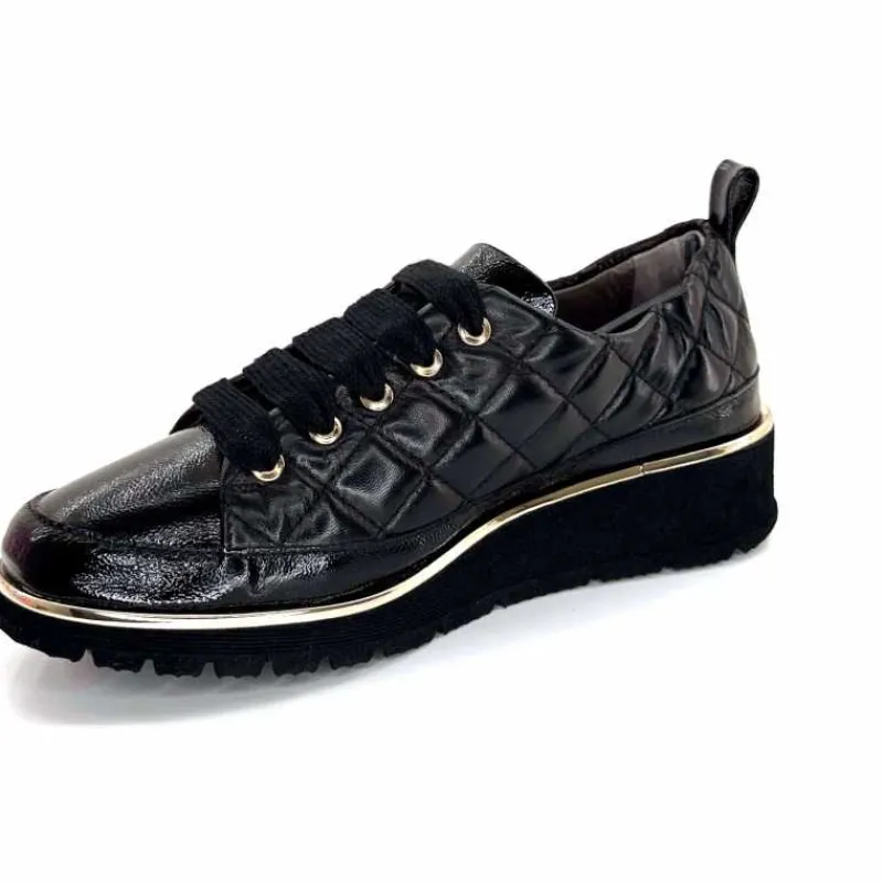 Sport Chic|Baskets<XSA Baskets Légère 160 Vernis & Cuir Matelassé Noir