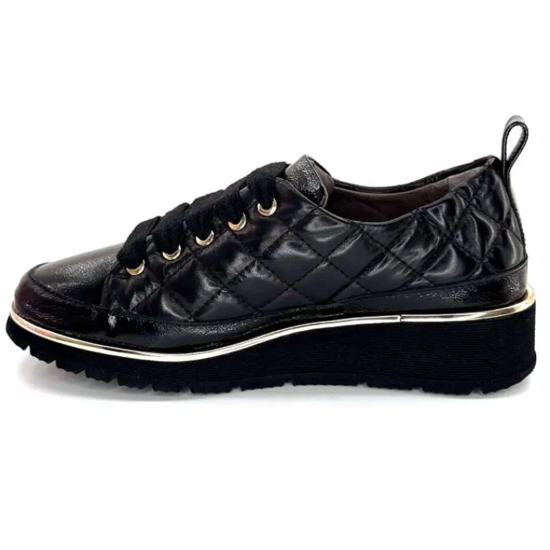 Sport Chic|Baskets<XSA Baskets Légère 160 Vernis & Cuir Matelassé Noir