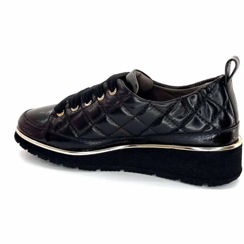 Sport Chic|Baskets<XSA Baskets Légère 160 Vernis & Cuir Matelassé Noir