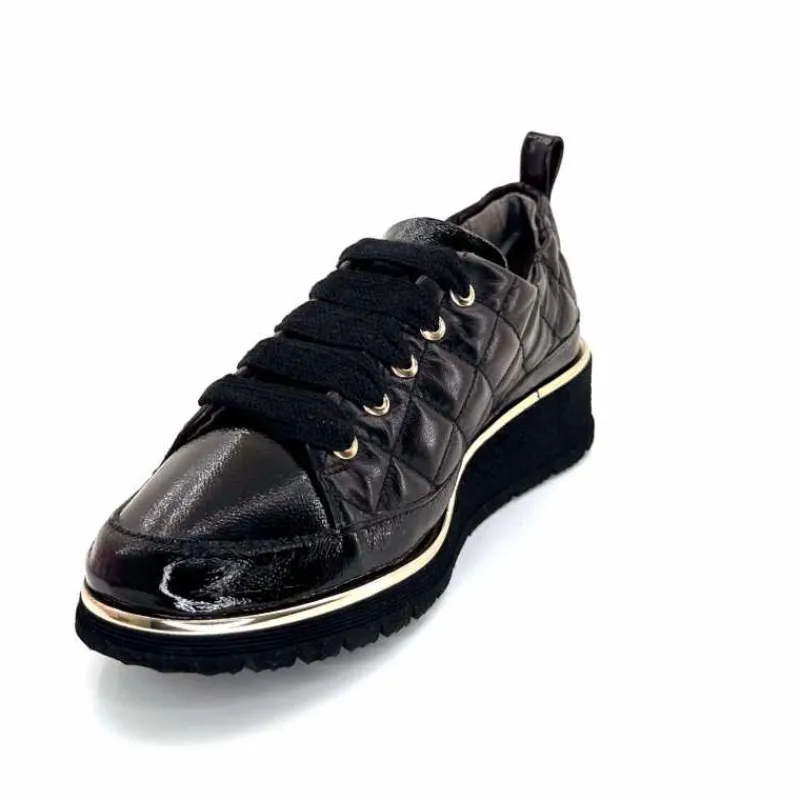 Sport Chic|Baskets<XSA Baskets Légère 160 Vernis & Cuir Matelassé Noir