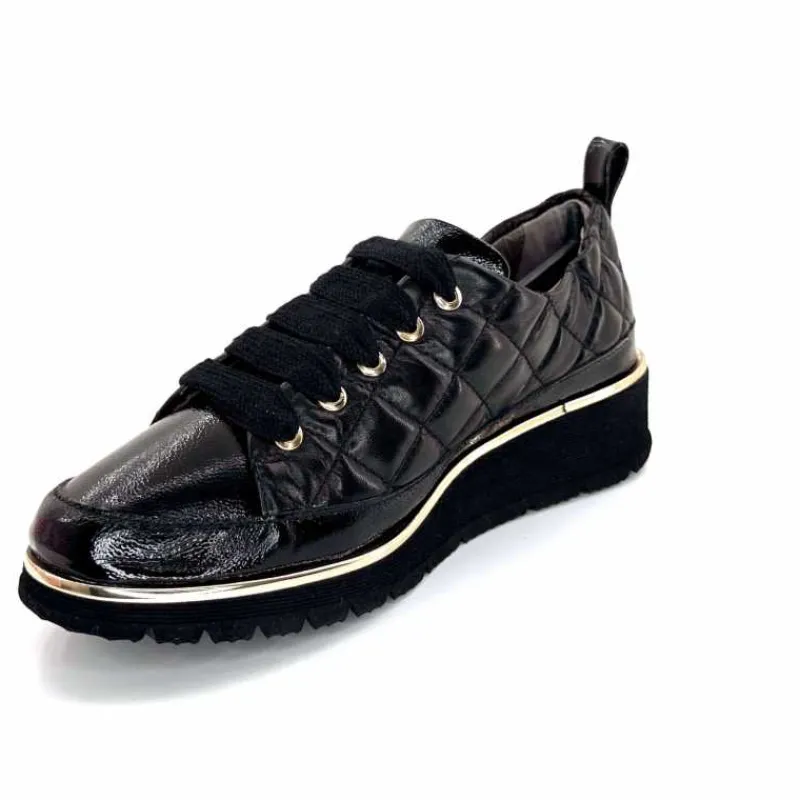 Sport Chic|Baskets<XSA Baskets Légère 160 Vernis & Cuir Matelassé Noir